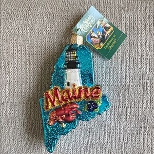 Old World Christmas Maine Ornament - Blue and Red